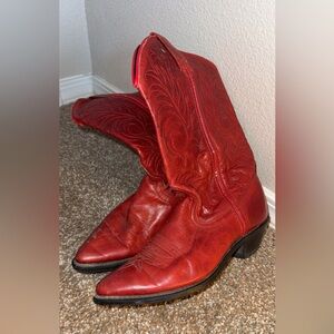 Vintage ACME Red Cowboy Boots Size 6